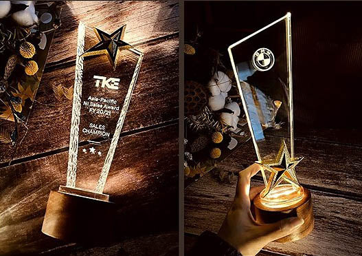 Glow Trophy-irregular quadrilateral