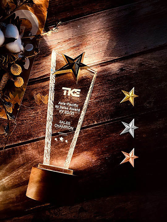 Glow Trophy-irregular quadrilateral