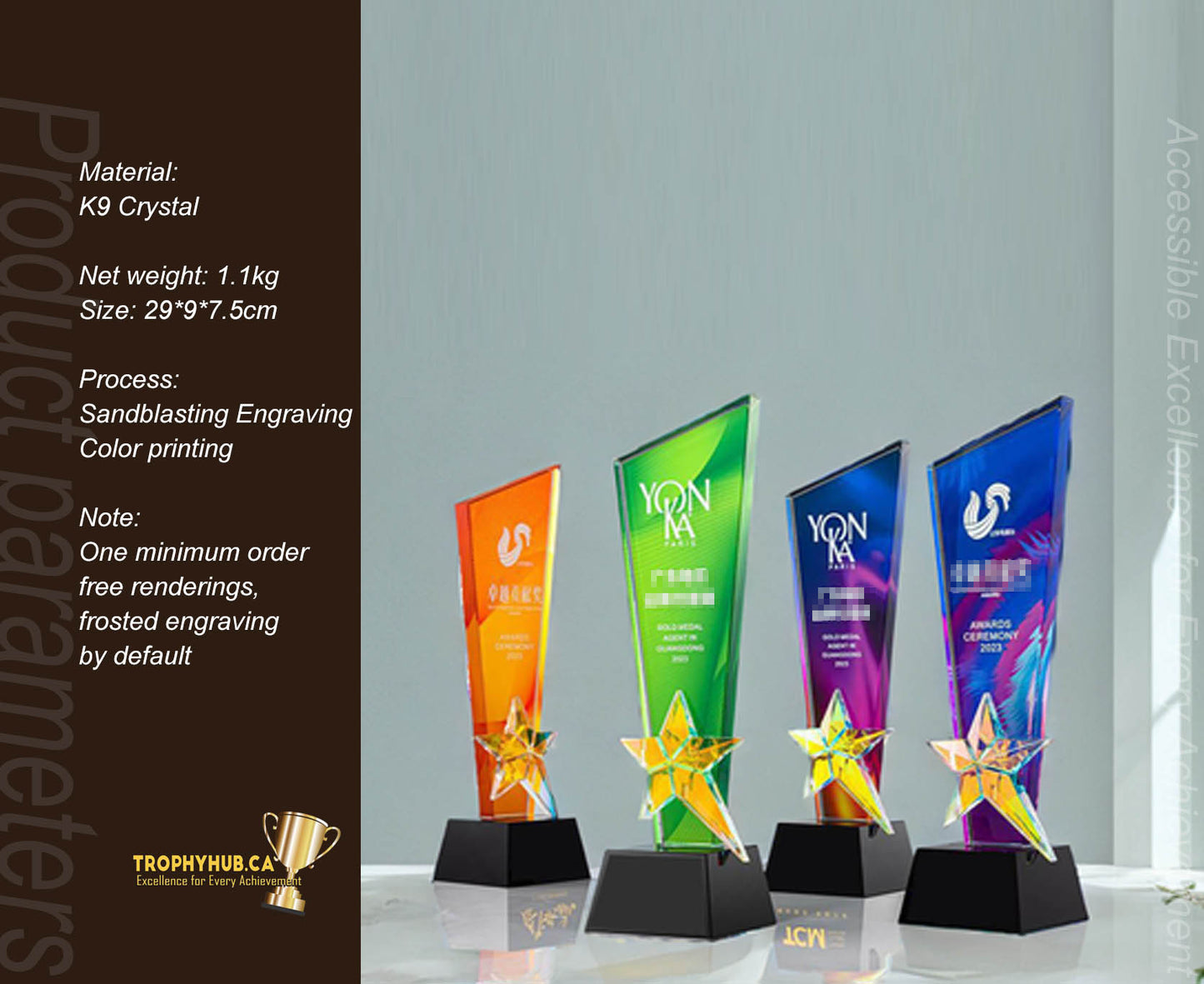 K9 crystal trophies /Transparent and color printing Ⅵ
