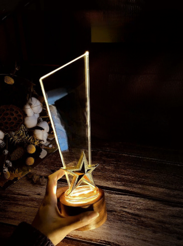 Glow Trophy-irregular quadrilateral
